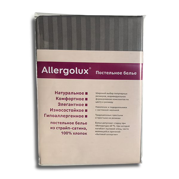 Простыня Allergolux графит 215*260 см